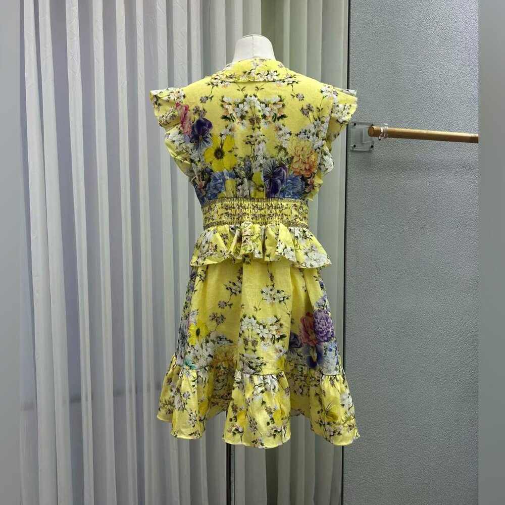 CAMILLA Appliquéd embellished floral-print linen-voile mini dress - Picture 14 of 17